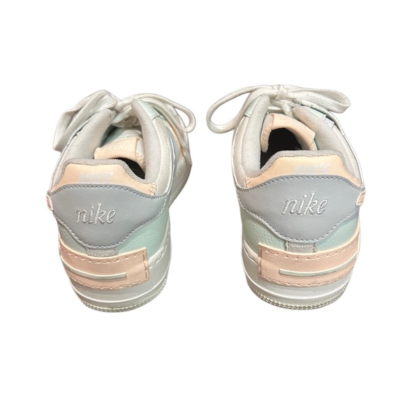 Nike Air Force 1 Low Shadow Green White and Pink Sneakers Size 10.5 - Picture 8 of 9